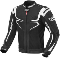 Berik Radic Motorfiets lederen / textiel jas,  zwart-wit,  afmeting 58