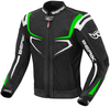 Berik Radic Motorfiets lederen / textiel jas,  zwart-wit-groen,  afmeting 56 voor man