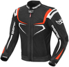 Berik Radic Motorfiets lederen / textiel jas,  zwart-wit-rood,  afmeting 56 voor man