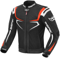 Berik Radic Motorfiets lederen / textiel jas,  zwart-wit-rood,  afmeting 56 voor man