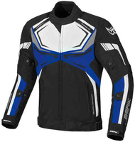 Berik Radic Waterdichte motorfiets textiel jas Zwart Wit Blauw 48