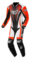 Berik RSF-TECH PRO geperforeerd eendelig motorfiets lederen pak,  zwart-wit-rood,  afmeting 56 voor man