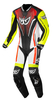Berik RSF-TECH PRO geperforeerd eendelig motorfiets lederen pak,  zwart-wit-rood-geel,  afmeting 58