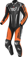 Berik RSF-Teck One Piece Motorfiets lederen pak,  zwart-wit-oranje,  afmeting 60