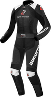 Bogotto Losail Tweedelig dames motorfiets lederen pak,  zwart-wit,  afmeting 36 voor vrouw