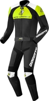 Bogotto Losail Tweedelig motorfiets lederen pak,  zwart-wit-geel,  afmeting 58