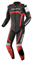 Bogotto Misano Tweedelig motorfiets lederen pak,  zwart-rood,  afmeting 58