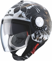 Caberg Riviera V3 Floral Jet helm,  zwart-wit-goud,  afmeting S voor vrouw