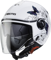 Caberg Riviera V4 Muse Dames Jet Helm,  wit-donkerrood,  afmeting M voor vrouw