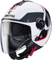 Caberg Riviera V4 X Geo Jet Helm,  zwart-wit-rood-groen,  afmeting XS voor man