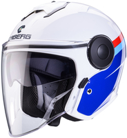 Caberg Soho Zephir Jet Helm,  wit-rood-blauw,  afmeting XS voor man