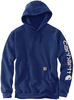 Carhartt Midweight Sleeve Logo Hoodie,  zwart-donkerrood,  afmeting XS