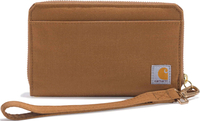 Carhartt Nylon Duck Lay-Flat Clutch Dames Portemonnee,  bruin voor vrouw