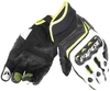 Dainese Carbon D1 Korte motorfiets handschoenen Zwart Wit Geel XL
