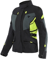 Dainese Carve Master 3 Gore-Tex Dames Motorfiets Textiel Jas,  zwart-grijs-geel,  afmeting 50 voor vrouw
