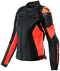 Dainese Racing 4 Dames motorfiets lederen jas,  zwart-rood,  afmeting 52 voor vrouw
