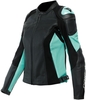 Dainese Racing 4 Geperforeerde dames motorfiets lederen jas,  zwart-blauw,  afmeting 40 voor vrouw