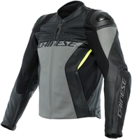 Dainese Racing 4 Motorfiets lederen jas,  zwart-grijs,  afmeting 62