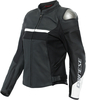 Dainese Rapida Dames motorfiets lederen jas,  zwart-wit,  afmeting 50 voor vrouw