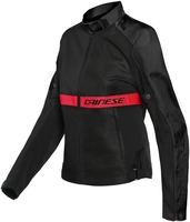 Dainese Ribelle Air Tex Dames Motorfiets Textiel Jas,  zwart-rood,  afmeting 42 voor vrouw