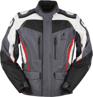 Furygan Apalaches Motorfiets textiel jas,  zwart-grijs-rood,  afmeting XL