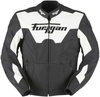 Furygan Bullring Motorfiets lederen jas,  zwart-wit,  afmeting XL