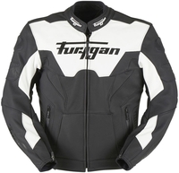 Furygan Bullring Motorfiets lederen jas,  zwart-wit,  afmeting XL