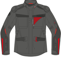 Furygan Explorer Motorfiets textiel jas,  zwart-rood,  afmeting XL
