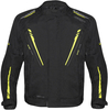 Germot Spencer Evo Big Size waterdichte motorfiets textiel jas,  zwart-geel,  afmeting M voor man