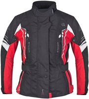 Germot Xantia Pro Dames motorfiets textiel jas,  zwart-wit-rood,  afmeting 44 voor vrouw