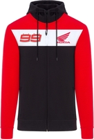 GP-Racing Honda HRC 99 Dual Rits hoodie,  zwart-wit-rood,  afmeting 2XL