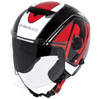 Held Top Spot Jet helm,  zwart-rood,  afmeting S