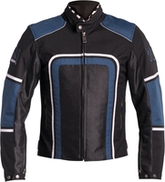 Helstons Austin Motorfiets textiel jas,  zwart-blauw,  afmeting 2XL