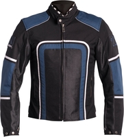 Helstons Austin Motorfiets textiel jas,  zwart-blauw,  afmeting XL