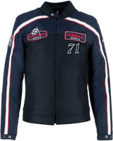 Helstons Formula Sport waterdichte motorfiets textiel jas,  zwart-blauw,  afmeting M voor man
