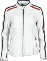 Helstons Jade Dames Motorcycle Leather Jacket,  wit,  afmeting L voor vrouw