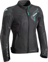 Ixon Luthor Dames motorfiets textiel jas,  zwart-blauw,  afmeting S voor vrouw