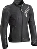 Ixon Luthor Dames motorfiets textiel jas,  zwart-wit,  afmeting XS voor vrouw