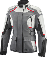 Ixon Midgard Waterdichte dames motorfiets textiel jas,  zwart-grijs-rood,  afmeting 2XL voor vrouw