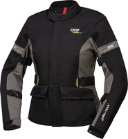IXS Laminat ST-Plus Dames Motorfiets Textiel Jas,  zwart-grijs,  afmeting 2XL voor vrouw