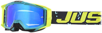 Just1 Iris Leopard Motocross bril Blauw Geel Eén maat