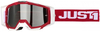 Just1 Iris Track Motocross Bril,  wit-rood