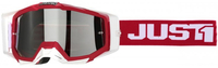 Just1 Iris Track Motocross Bril,  wit-rood