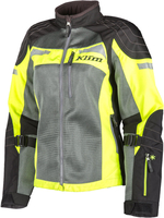 Klim Avalon Air Dames motorfiets textiel jas,  grijs-geel,  afmeting L voor vrouw
