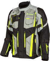 Klim Badlands Pro 2023 Motorfiets Textiel Jas,  zwart-grijs-geel,  afmeting M voor man