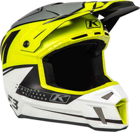 Klim F3 Bomber Lime Motorcross helm Wit Geel XL