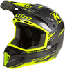 Klim F3 Carbon Pro Thrashed Hi-Vis Sneeuwscooter helm,  zwart-geel,  afmeting 2XL