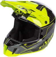 Klim F3 Carbon Velocity Hi-Vis Sneeuwscooter Helm,  zwart-geel,  afmeting 3XL