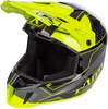 Klim F3 Carbon Velocity Hi-Vis Sneeuwscooter Helm,  zwart-geel,  afmeting XL voor man