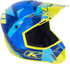 Klim F3 Cross Helmet Blue Camo Motorhelm Zwart Geel 2XL